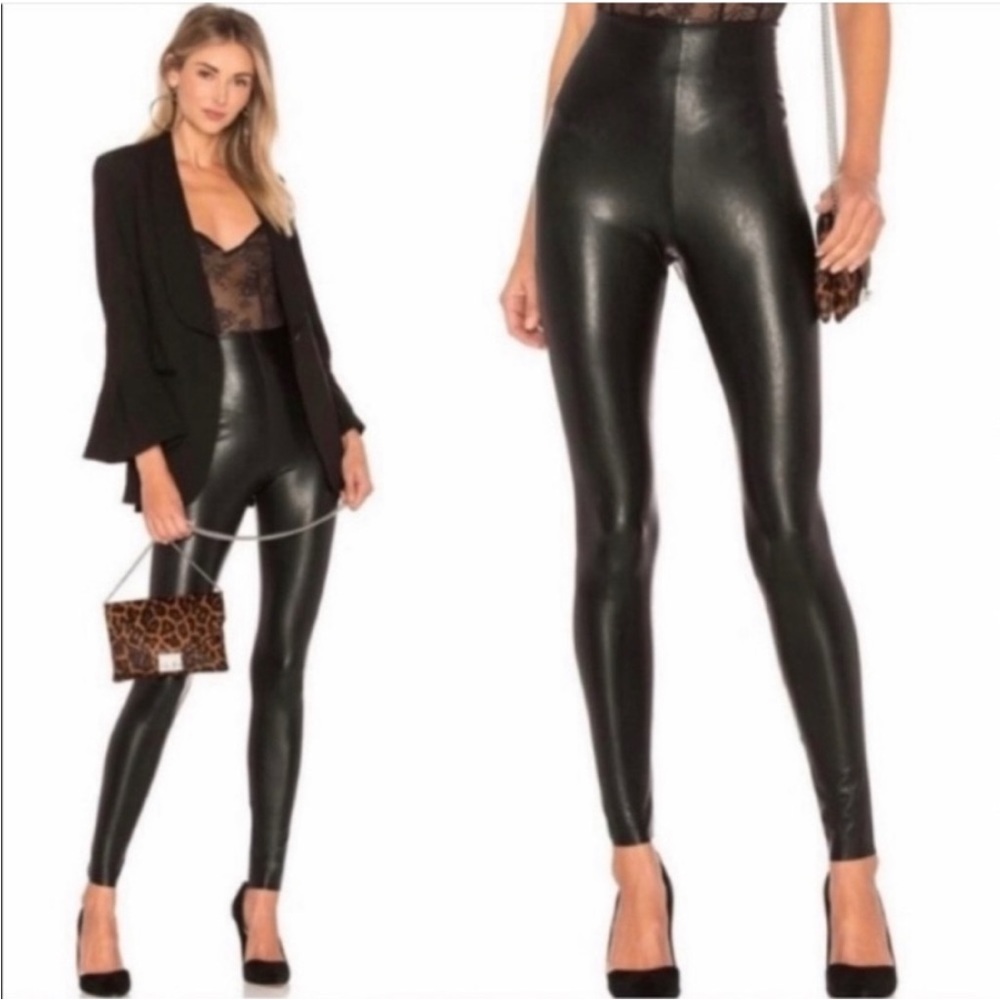 Commando Perfect Control High Rise Faux Leather Leggings sz Large